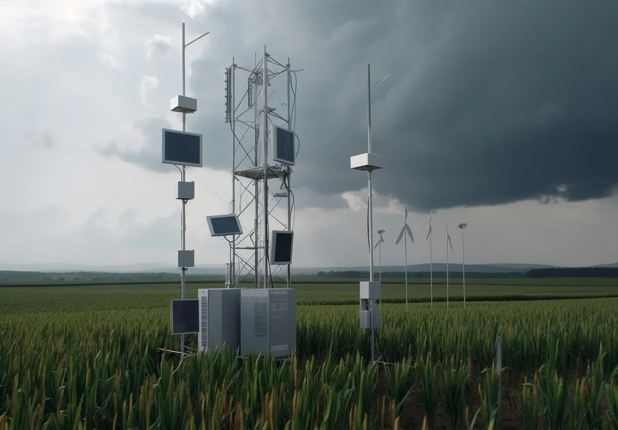 Monitor de materia de partículas al aire libre en el monitoreo de la estación meteorológica